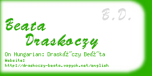 beata draskoczy business card